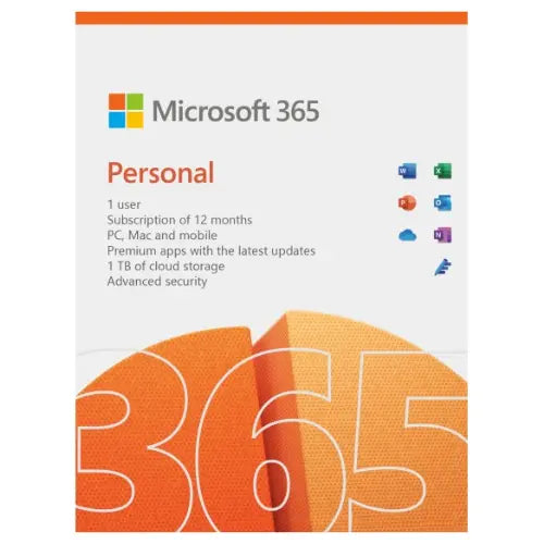 Microsoft 365 Personal (1 PC or Mac License / 12-Month Subscription / Retail Box Microsoft