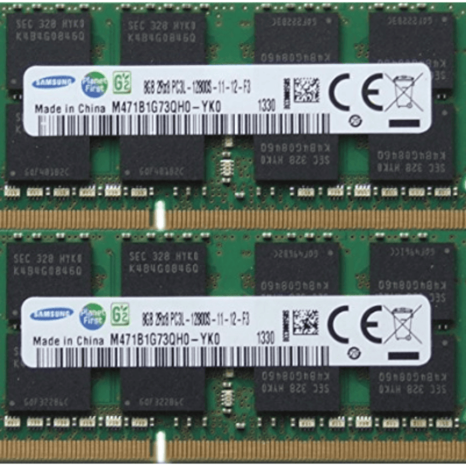 DDR3-1600-SODIMM - Samsung Original 16GB (8GBx2) DDR3L 1600MHz (PC3L-12800) SODIMM 204-Pin Memory -M471B1G73QH0-YK0