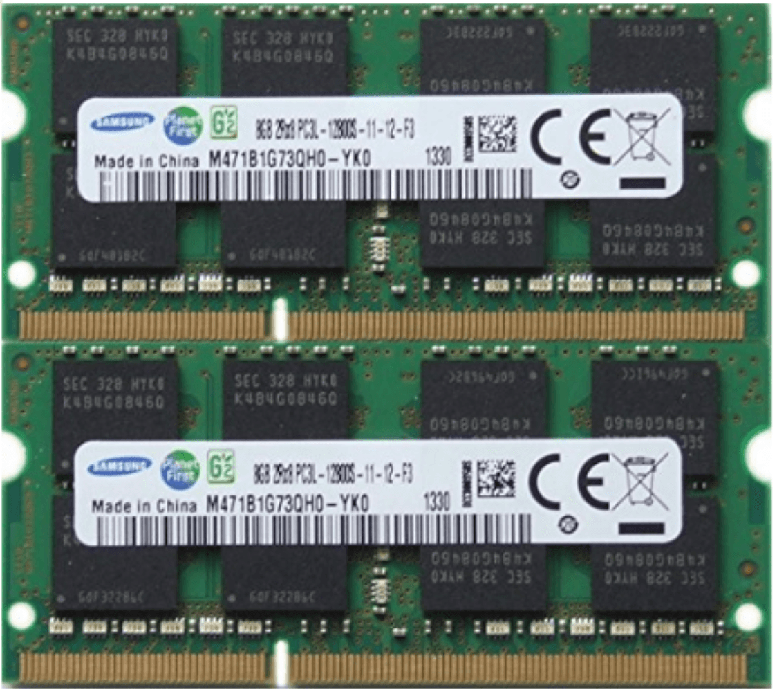 DDR3-1600-SODIMM - Samsung Original 16GB (8GBx2) DDR3L 1600MHz (PC3L-12800) SODIMM 204-Pin Memory -M471B1G73QH0-YK0