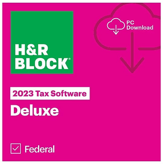 HRB Tax Software Deluxe 2023 for 1 User, Windows, Download