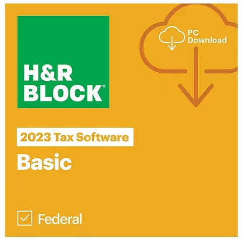 HRB Tax Software Basic 2023 for 1 User, Windows, Download