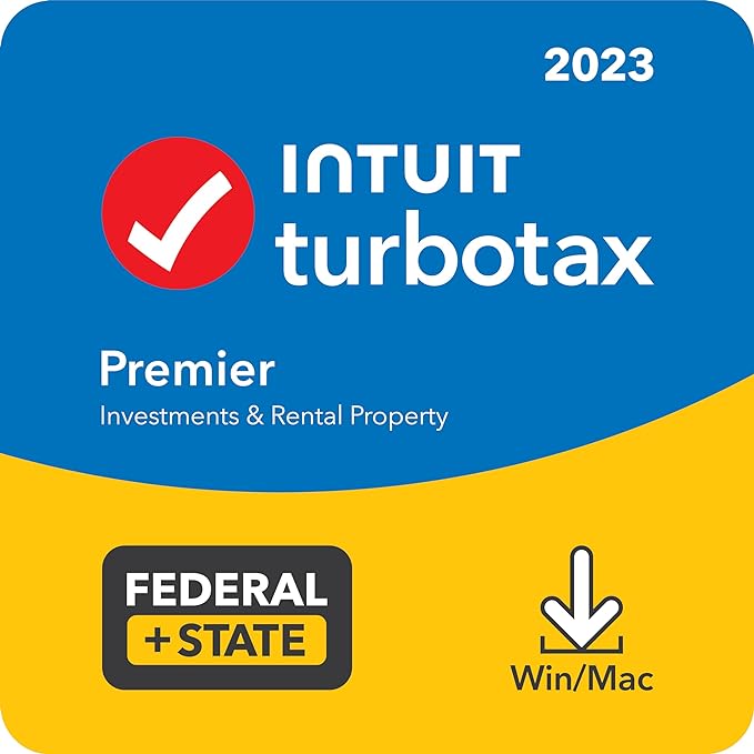 TurboTax Premier 2023 Tax Software, Federal & State Tax Return [PC/Mac Download]